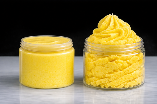 Turmeric Homemade Whipped Body Butter & Foaming Exfoliating Sugar Scrub Set